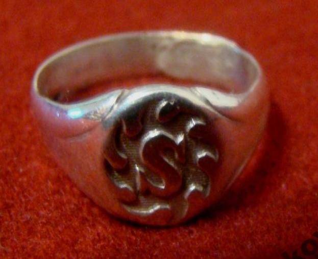 Китайский серебряный перстень с S-образным знаком, 19 век