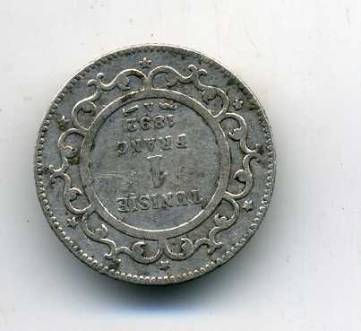 Тунис,1 франк 1892
