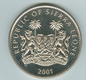 Сьрра Лионе. Набор монет "Животный мир" 2001 г.