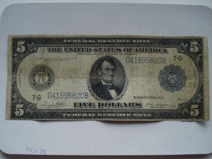 5 Долларов США 1914г.