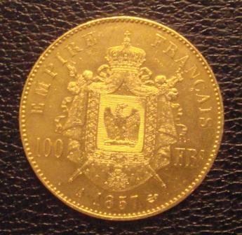 100 франков 1857 г.