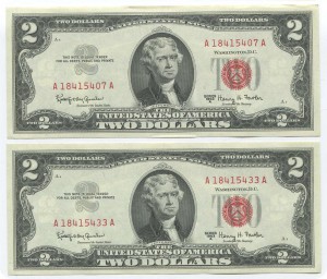 2 доллара 1963г,пресс!!!