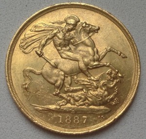 2 Фунта 1887, золото