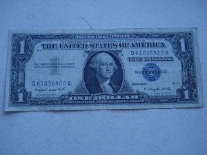 1 доллар США 1957г.Silver Certificate