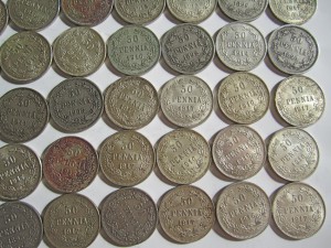 Финляндия 50 пенни 75 шт. 1871-1917 Хорошие Много в Люксе