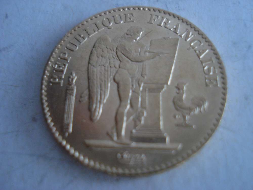 20 франков 1877г.Франция ангел