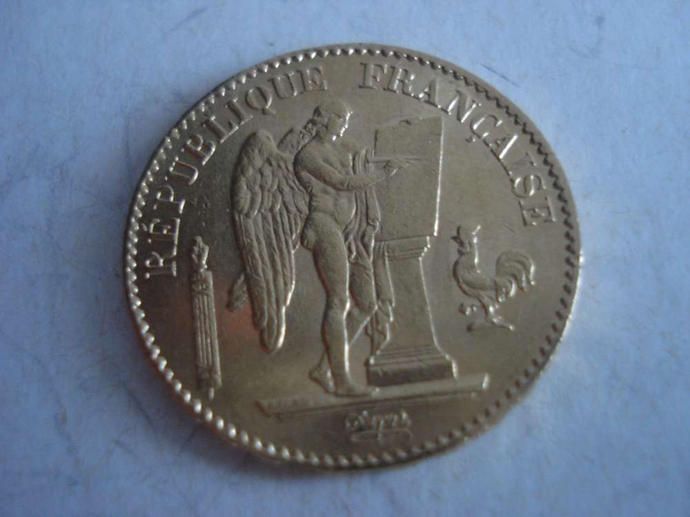 20 франков 1878г.Франция ангел