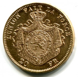 Бельгия. 20 франков 1874г.