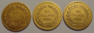 40 франков Луиз Филлип I 1833,34, 36 года.