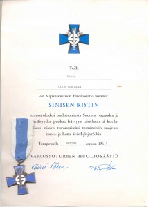 Финляндия -Синий крест и медаль женщин внутреннего фронта