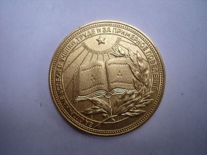 Золотая школьная медаль КИРГИЗСКОЙ ССР в идеале