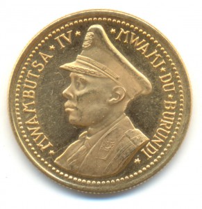 Бурунди 25 франков 1962 года. Золото.