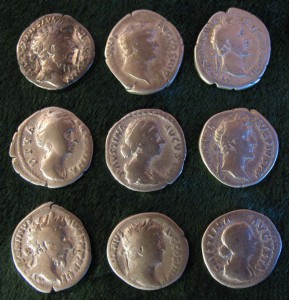 Римские денарии.9 монет.
