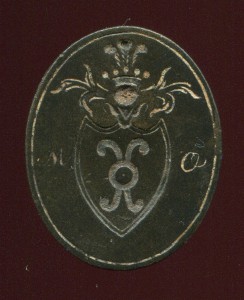 Печать шляхетская, герб "Корсак"