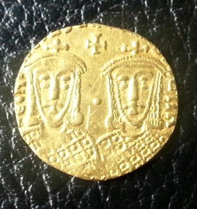 Солид Льва IV Хазара и Константина.
