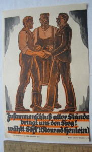 Листовка \плакат «рейх» Sudetendeutsche Heimatfront Henlein