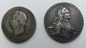 Монеты РУБЛЬ 1763 г. и 1898 г.