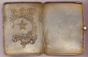 портсигар серебро, 875 пр., 1928г. на документе...