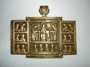 Редкий складень "Деисус.Избранные святые" XVII-XVI