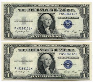 $1 (1935) 2 шт.; $1 (1957) – 3 шт.; $2 (1928; 1953; 1963; 19