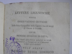 Gasparo Luigi Oderico.1792.Memorie storiche di Caffa.