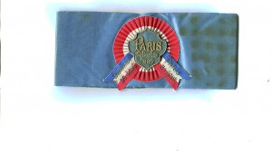 Нарукаыная повязка "Кронщтад-Париж 1897" с бумагой