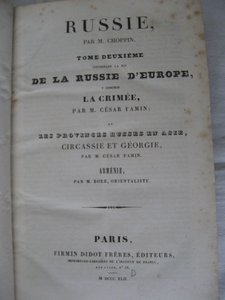 M. Chopin - Russie - Paris, Firmin Didot, 1838, 1842 гг.