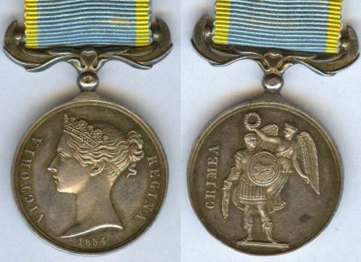Медаль Crimea (фран. пр-ва. ), миниатюра и документ