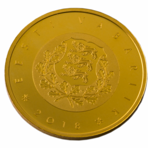 Редкость 100 ЕВРО Золотая монета 100 лет Эстонии !