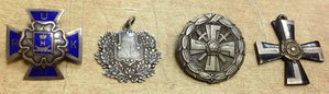 4 финских знака серебро с одной груди
