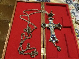Крест наперсный Протоиерейский с украшениями в коробке !