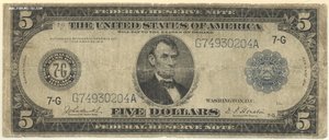 5 $ США 1914 год
