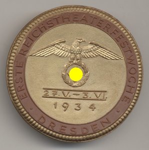 Медаль праздничная неделя театра, Дрезден 1934