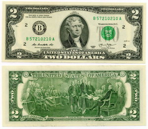 2 доллара США 2013 B, E и I
