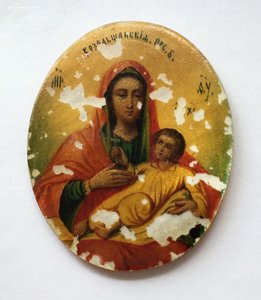 Икона Козельщанская Богородица. Перламутр. Редкая.