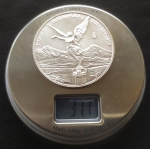1 онза 2001 (Мексика) коллекц.монета.