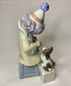 Фарфоровая статуэтка 'Клоун с собачкой и гармошкой', Lladro