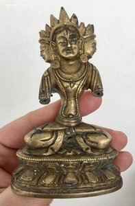 Бронзовая статуэтка Будды. Будда. 19 век. Бронзовый Будда.