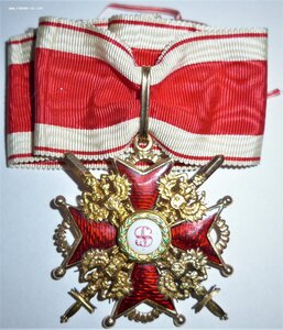 Орден Св. Станислава II кл. с мечами. АК. 4,7см.