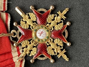 Св.Станислав 3, ДО, мечи, золото, оригиналиный подвес.