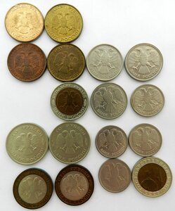 17 монет 10, 20, 50, 100 рублей 1991, 1992, 1993 ММД, ЛМД