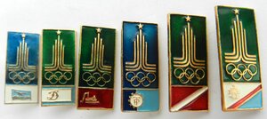 6 значков ДСО из редкого набора Олимпиада 80, Москва 1980