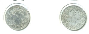 Баден 6 крейцеров, 1841 (серебро)