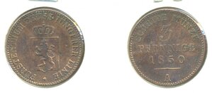 Рейсс-Гера 3 пфеннига, 1850