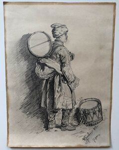 Рисунок "Казак в походе",Тифлис, 1907 год, автор?