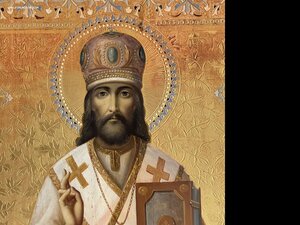 Икона Иоанн Златоуст на золоте 89х62