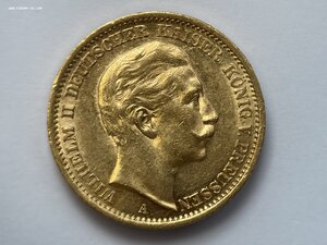 Германия 20М 1907 золото отличная, в коллекцию или копилку