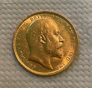 Британия. Золотой соверен (фунт) 1903 год. Эдвард VII.