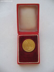 Золотая школьная медаль РСФСР, 1954г., 32 мм., 375. В домике