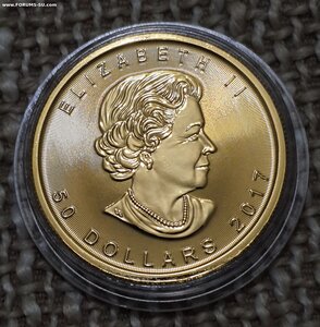 50 долларов кленовый лист Канада золото 31,1 грамм